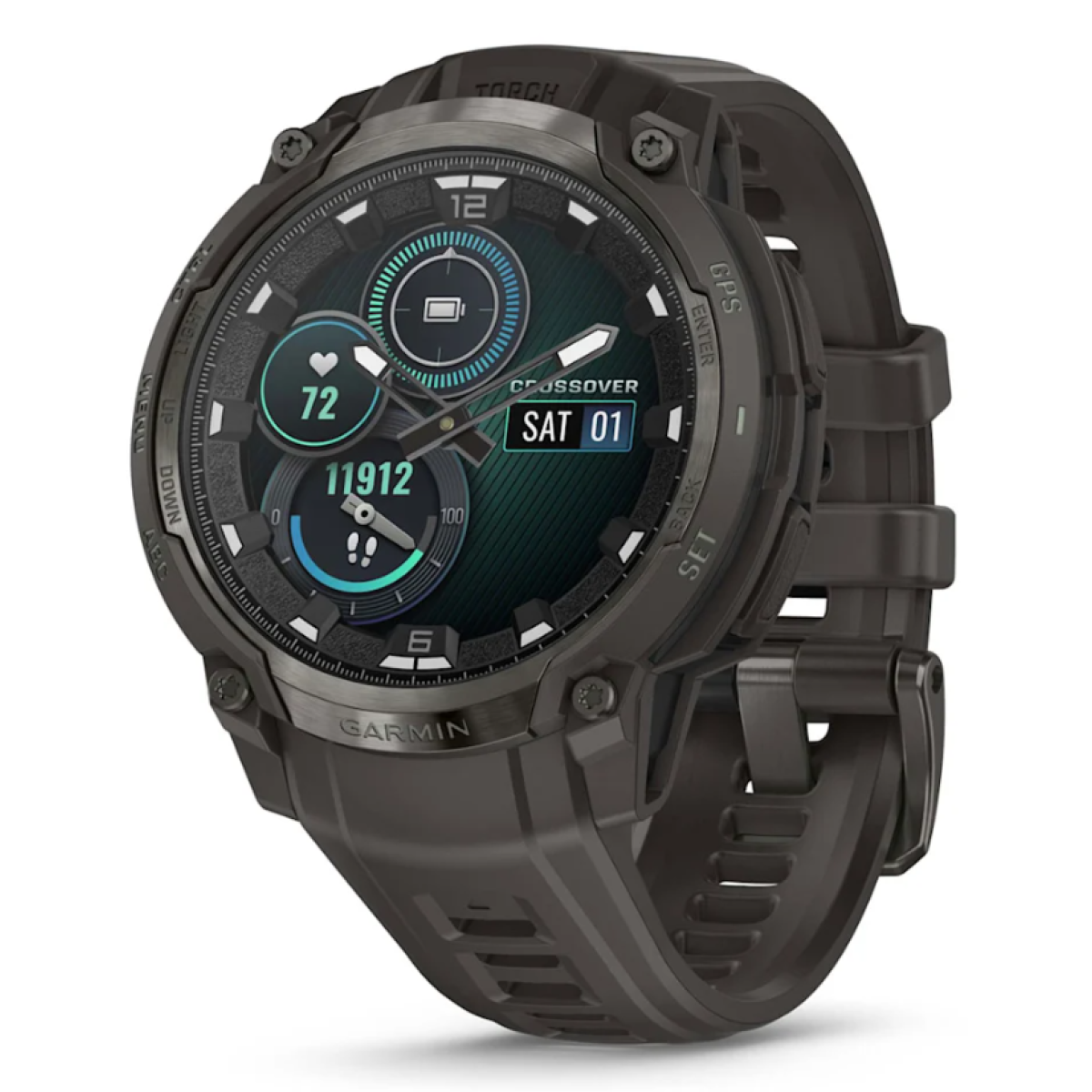 Garmin 010-03398-40 Instinct Crossover AMOLED 實體指針GPS智慧錶 (墨影灰)